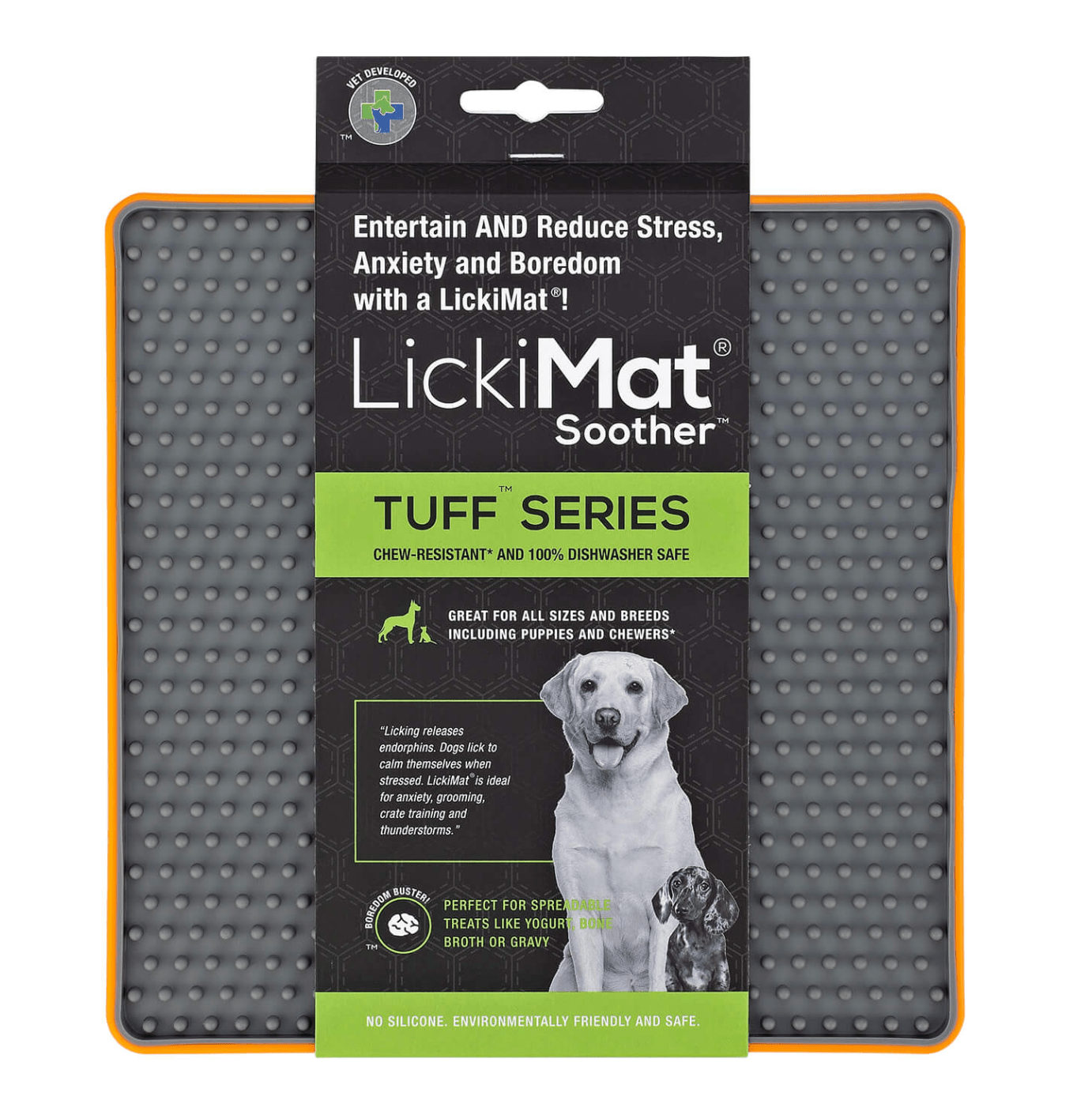LickiMat Soother Tuff Series (Orange, 20cm) - Wuffies