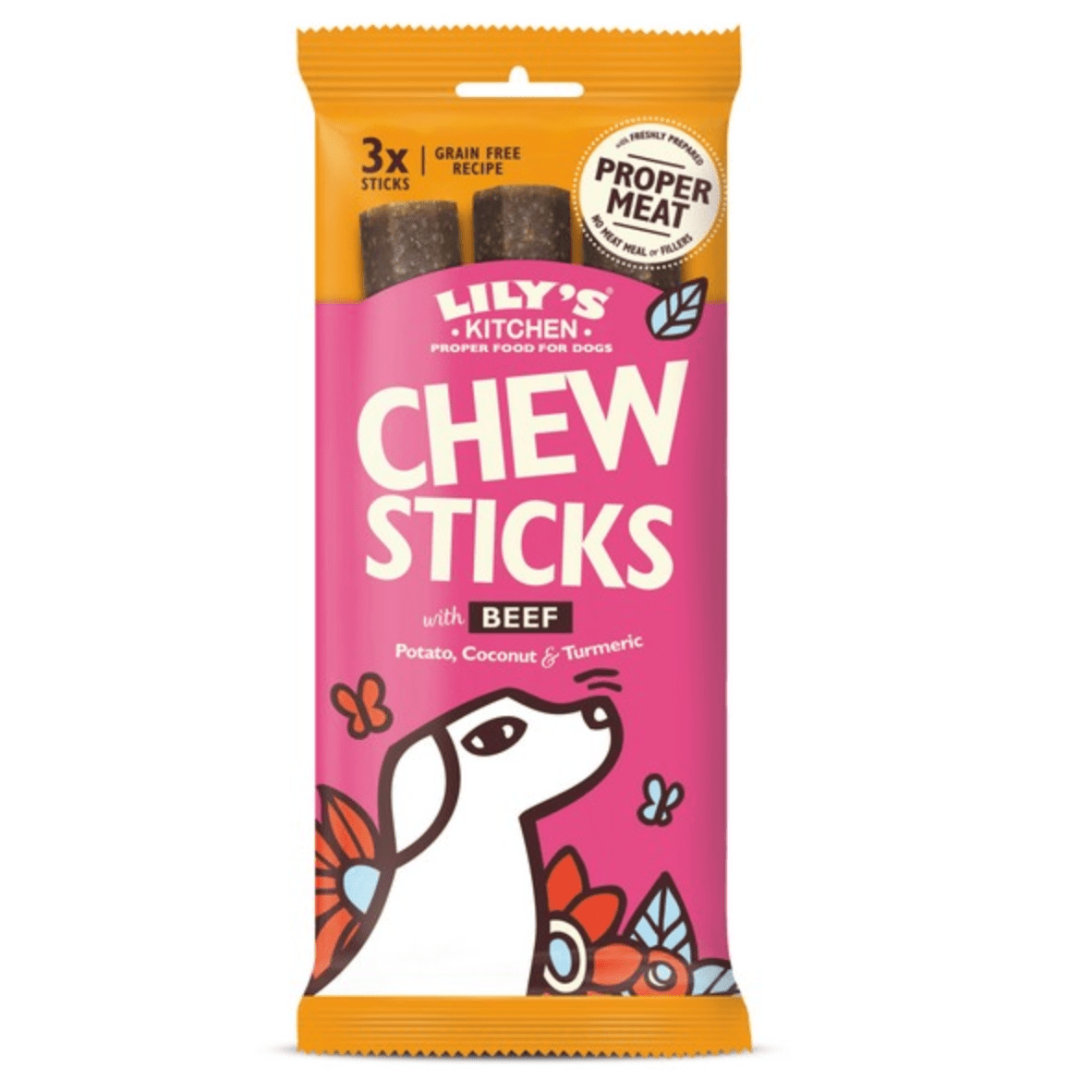 Lily's Kitchen Dog Chews with Beef (120g) - Wuffies