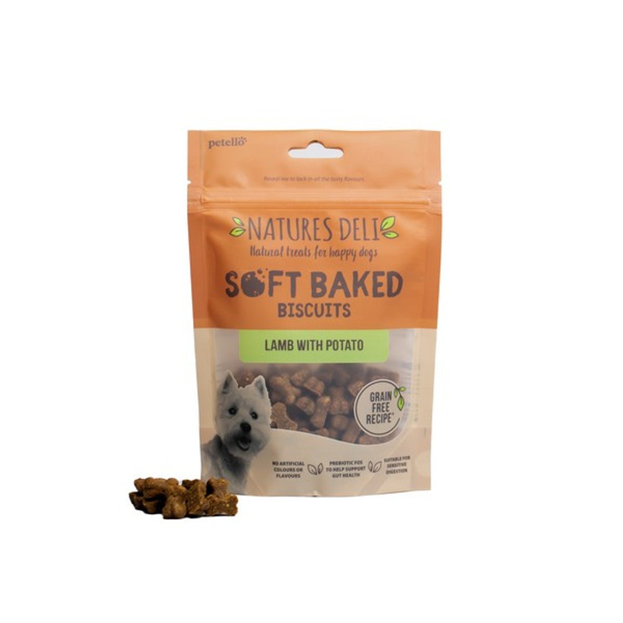 Natures Deli Grain Free Soft Baked Lamb With Potato Dog Treat (100g) - Wuffies