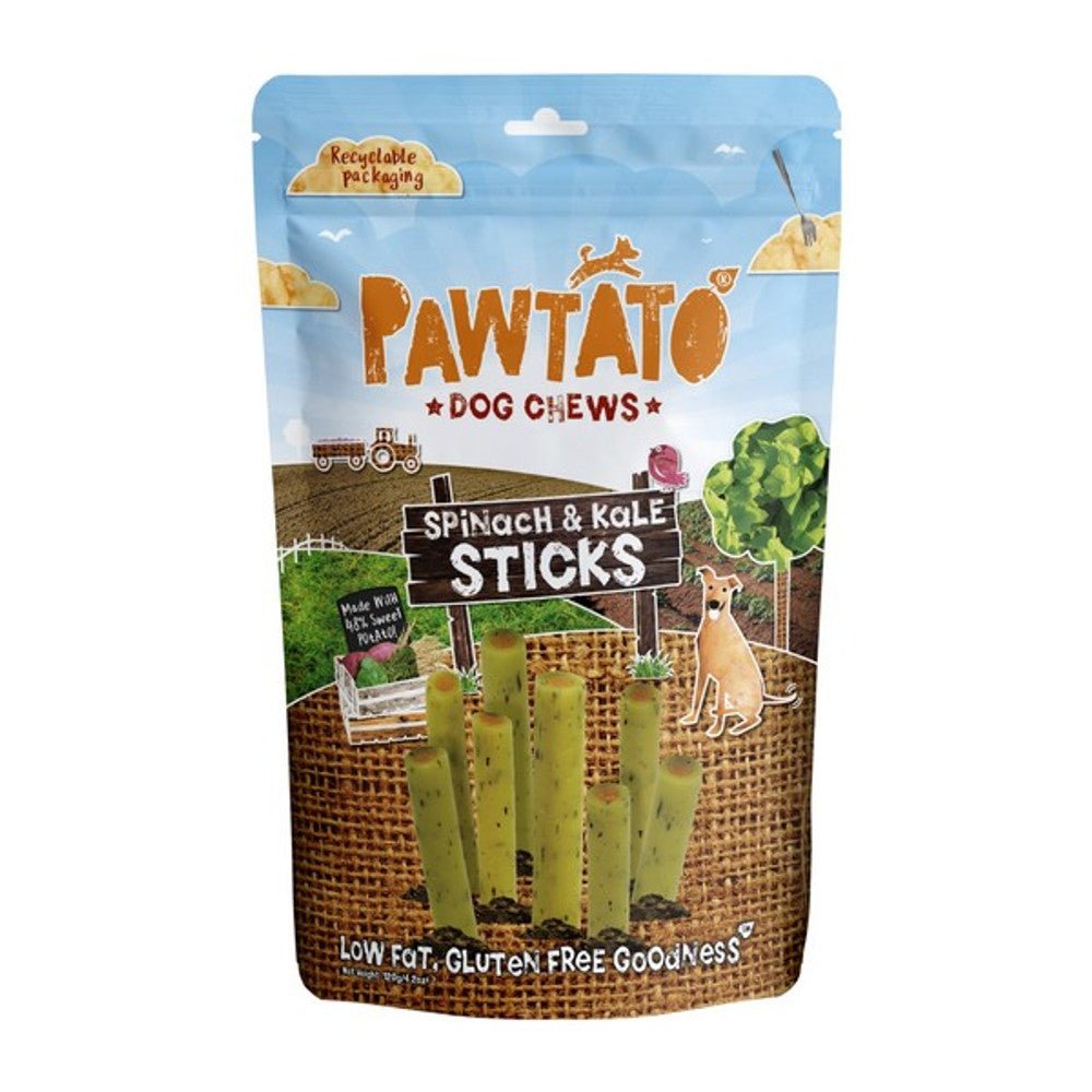 Pawtato Vegan Spinach & Kale Sticks (8 Sticks, 120g) - Wuffies