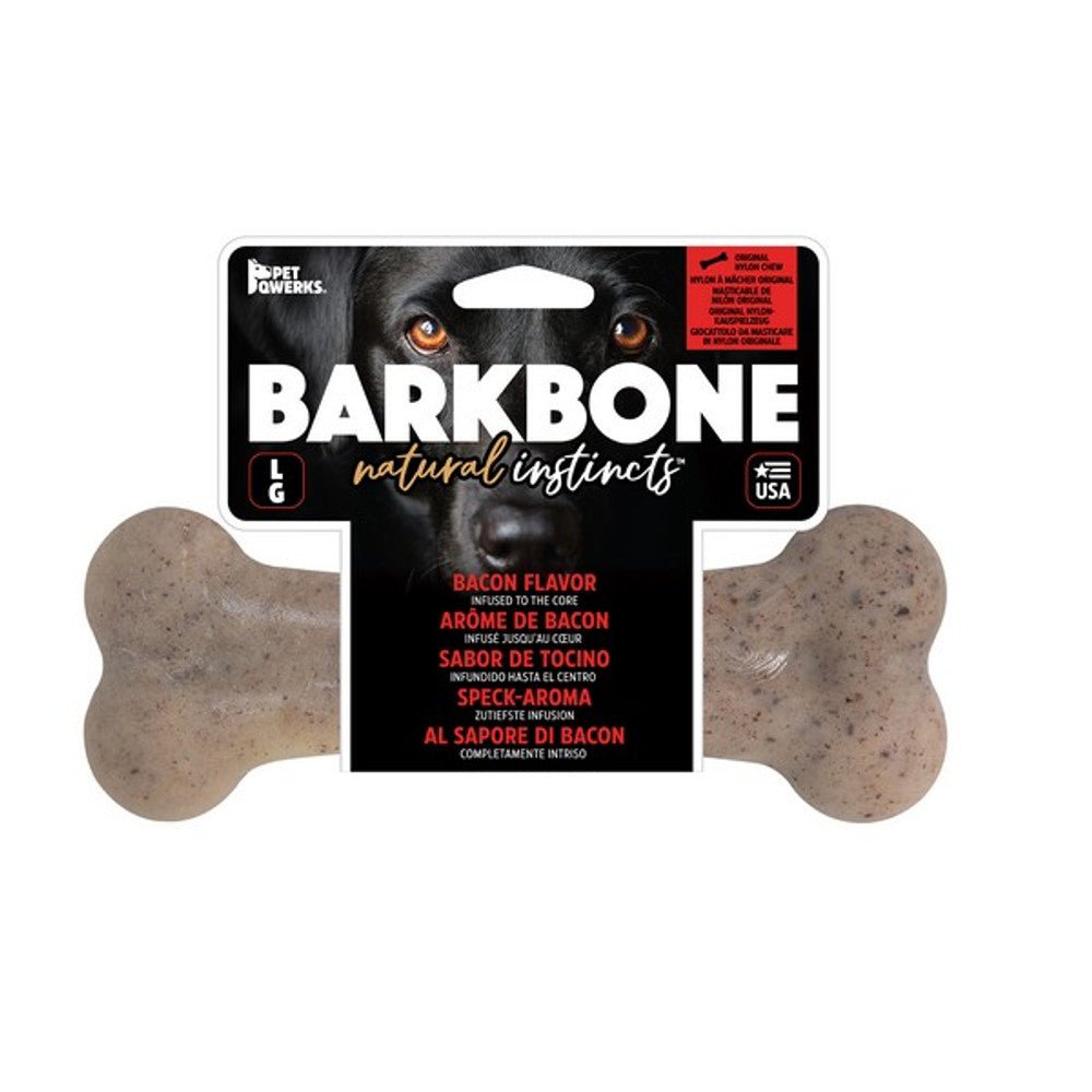 Pet Qwerks Barkbone Original Bacon Chew Toy (Large) - Wuffies