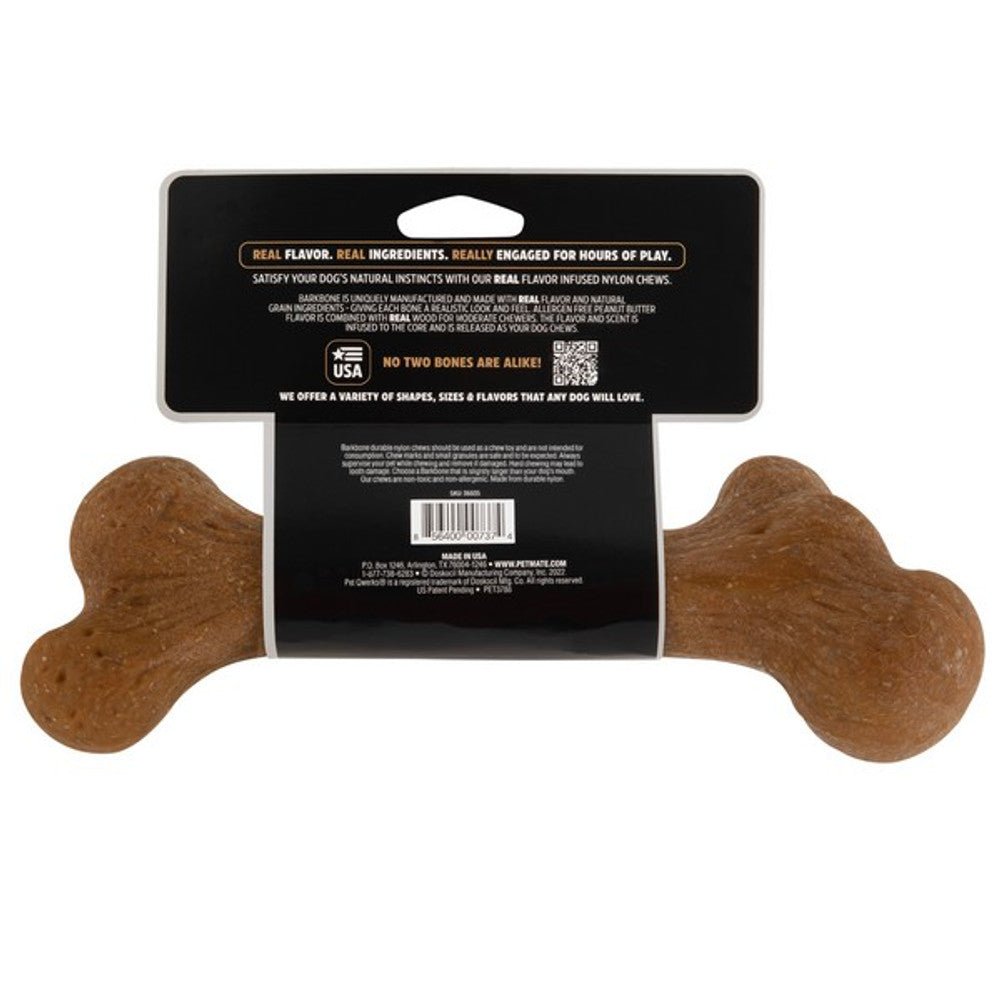 Pet Qwerks Dinosaur Barkbone Peanut Butter Wood Chew Toy (Large) - Wuffies