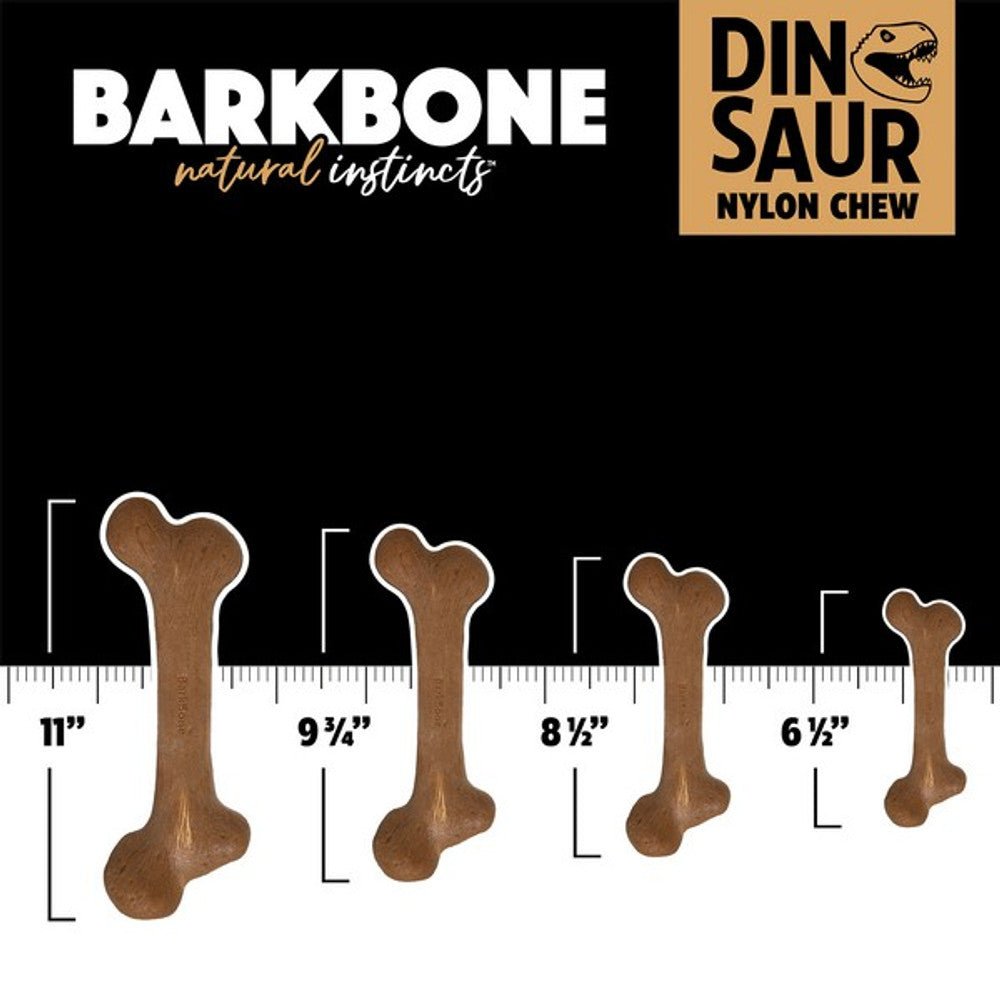 Pet Qwerks Dinosaur Barkbone Peanut Butter Wood Chew Toy (Small) - Wuffies