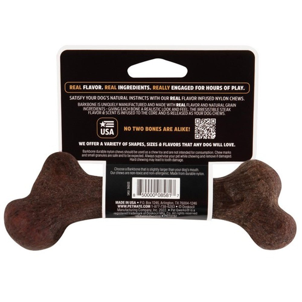 Pet Qwerks Dinosaur Barkbone Steak Chew Toy (Small) - Wuffies