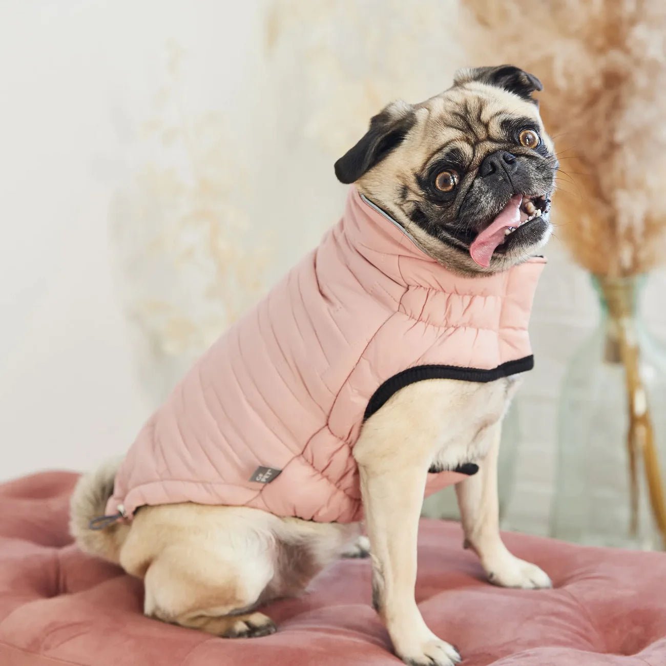 Reversible Elasto - Fit Chalet Dog Jacket (Pink) - Wuffies