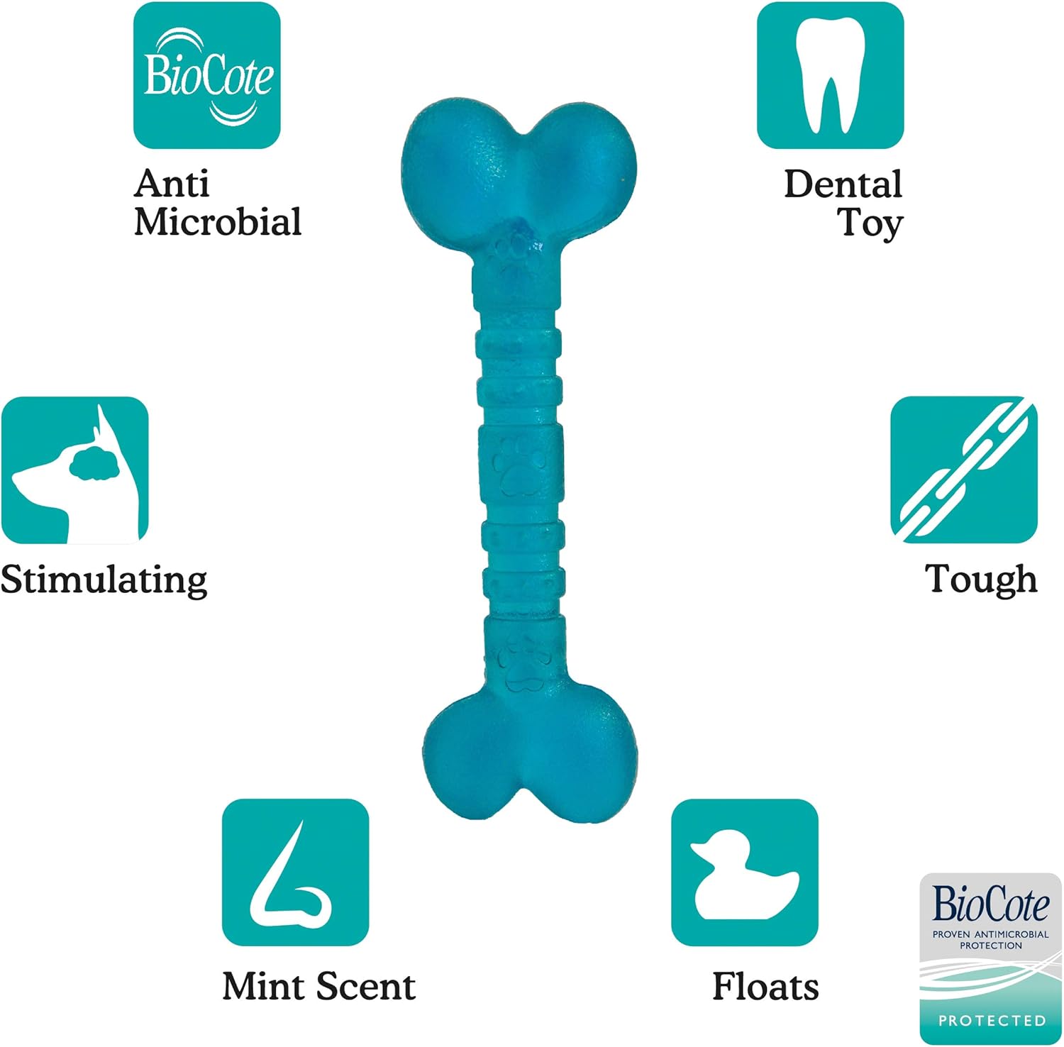 Rosewood Biosafe Blue Puppy Bone Toy - Wuffies