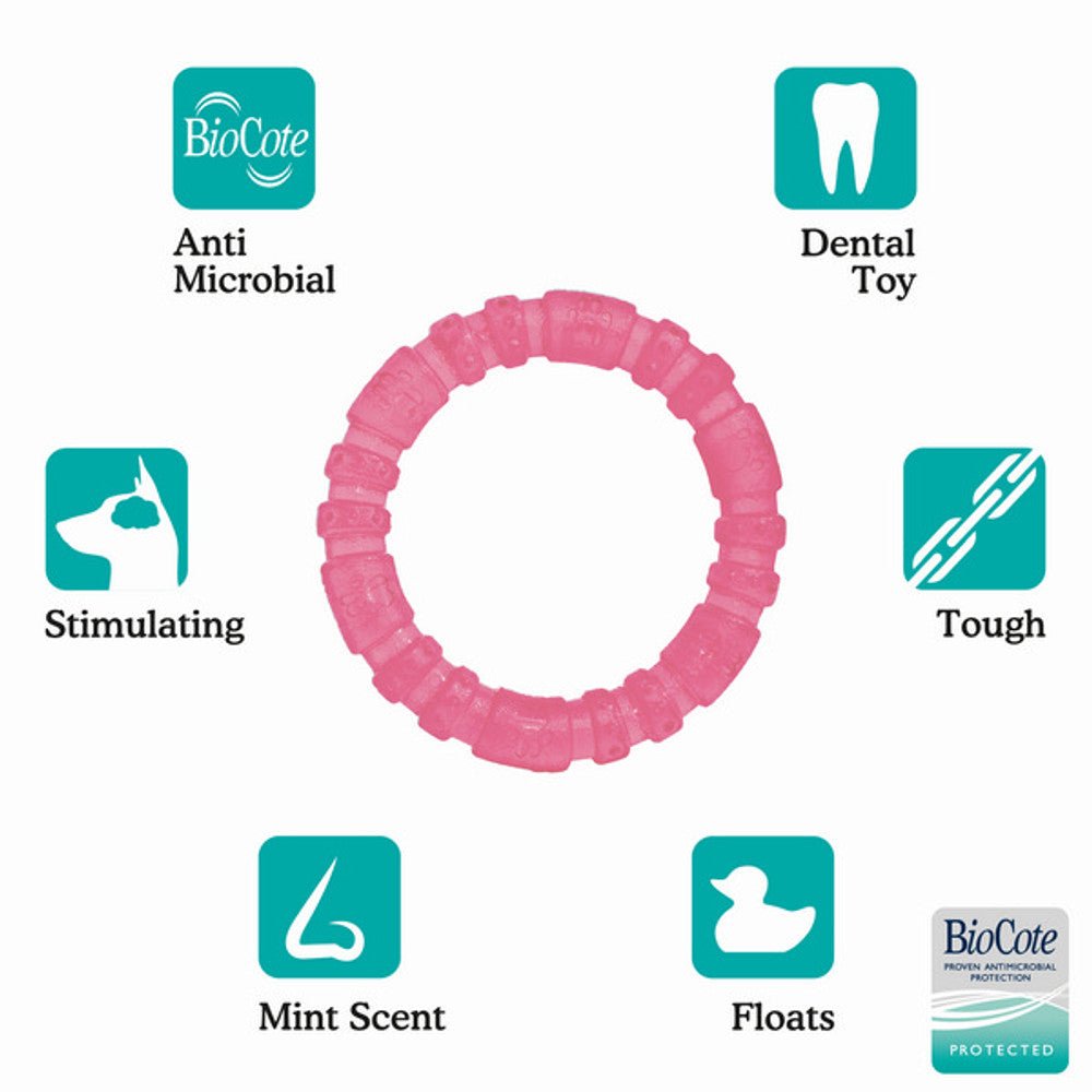 Rosewood Biosafe Blue Puppy Ring Dog Toy (Pink) - Wuffies
