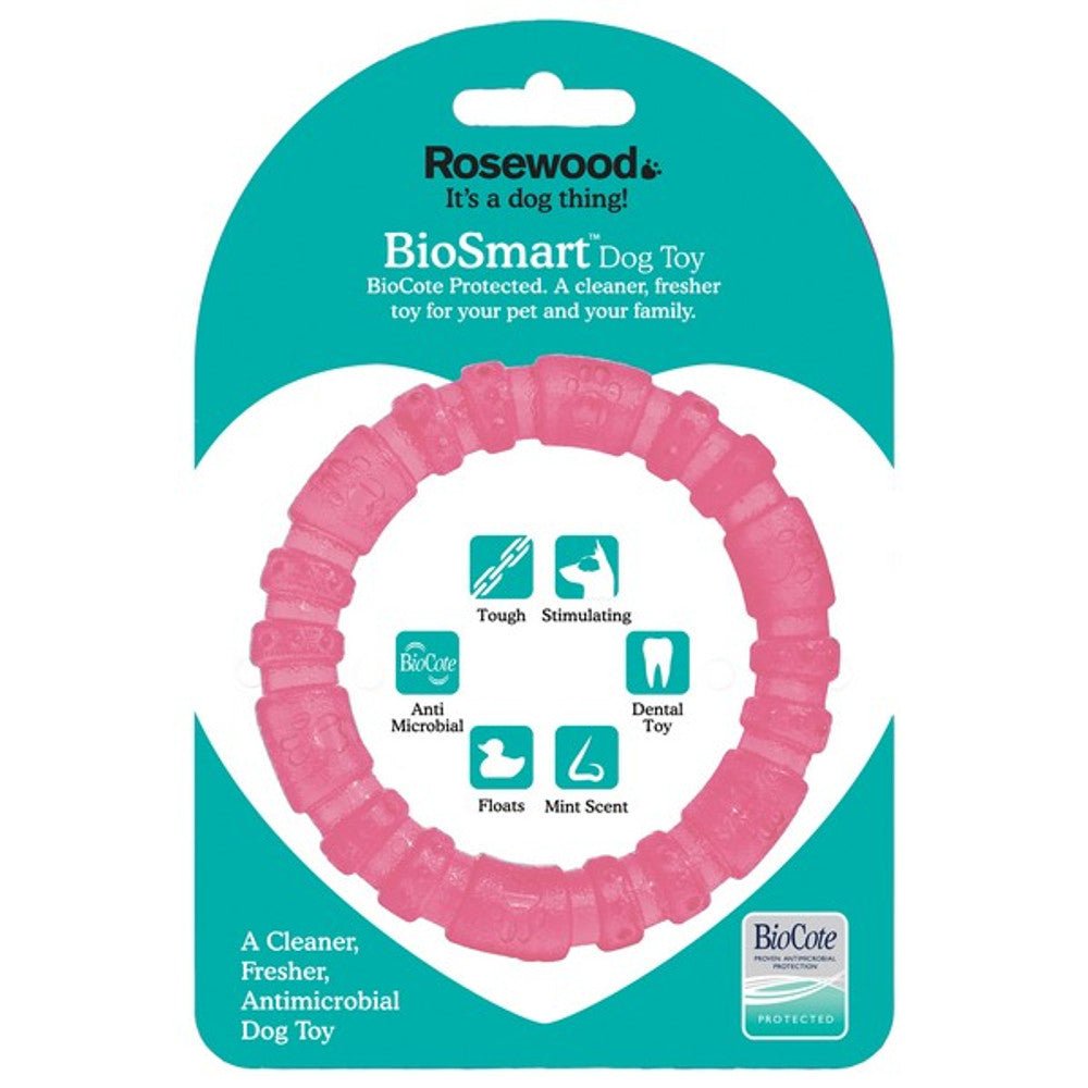 Rosewood Biosafe Blue Puppy Ring Dog Toy (Pink) - Wuffies