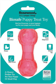 Rosewood Biosafe Pink Puppy Dumbbell Treat Dispensing Toy - Wuffies