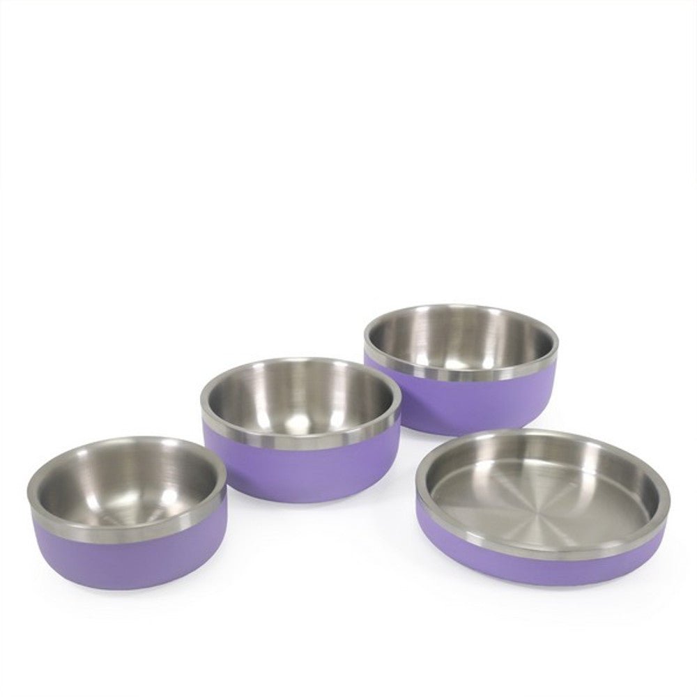 Rosewood Double Wall Stainless Steel Bowl Lilac (Various Sizes) - Wuffies