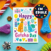 Scoff Paper Gotcha Day - Balloons - Edible Dog Card (Chicken flavour) - Wuffies