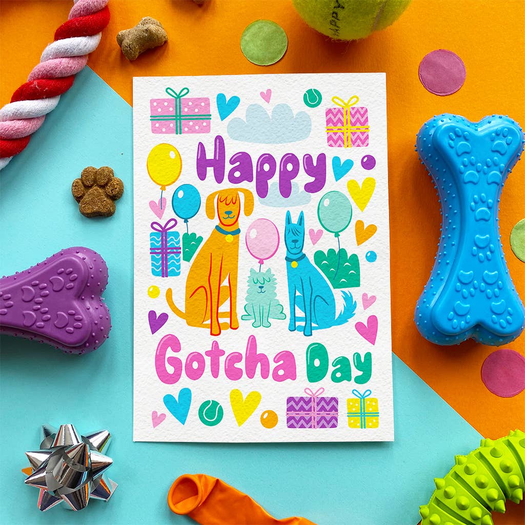 Scoff Paper Gotcha Day - Balloons - Edible Dog Card (Chicken flavour) - Wuffies