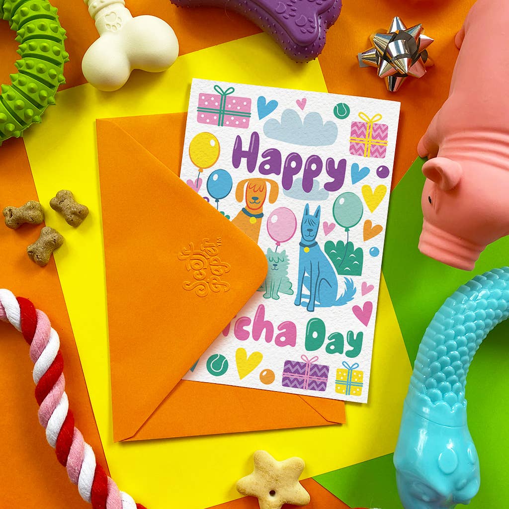 Scoff Paper Gotcha Day - Balloons - Edible Dog Card (Chicken flavour) - Wuffies