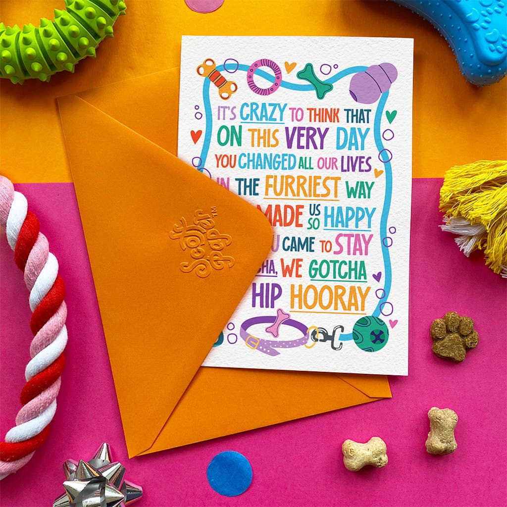 Scoff Paper - Gotcha Poem - Edible Dog Card (Chicken flavour) - Wuffies