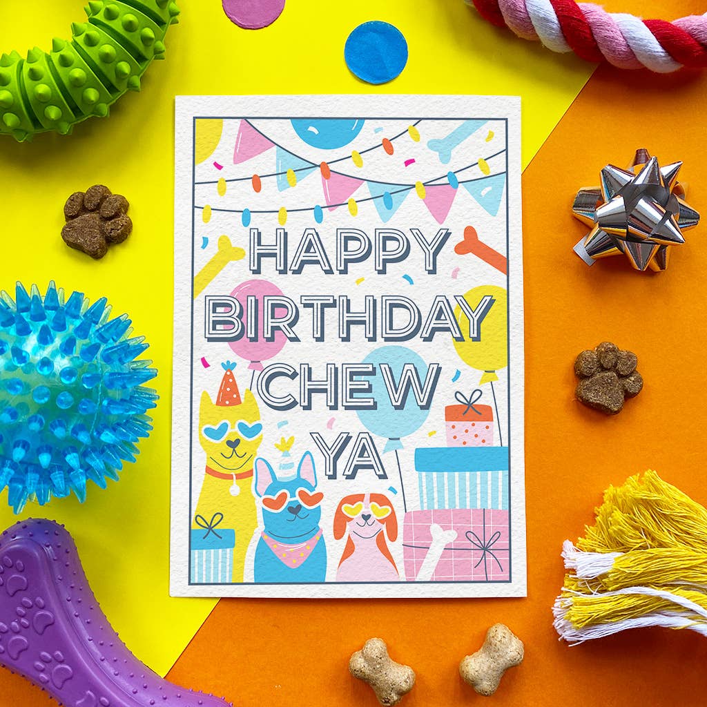 Scoff Paper Happy Birthday ChewYa Funny - Edible Dog Card (Chicken) - Wuffies
