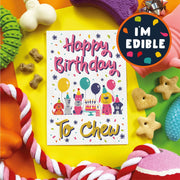 Scoff Paper Happy Birthday to Chew - Edible Dog Card (Bacon flavour) - Wuffies