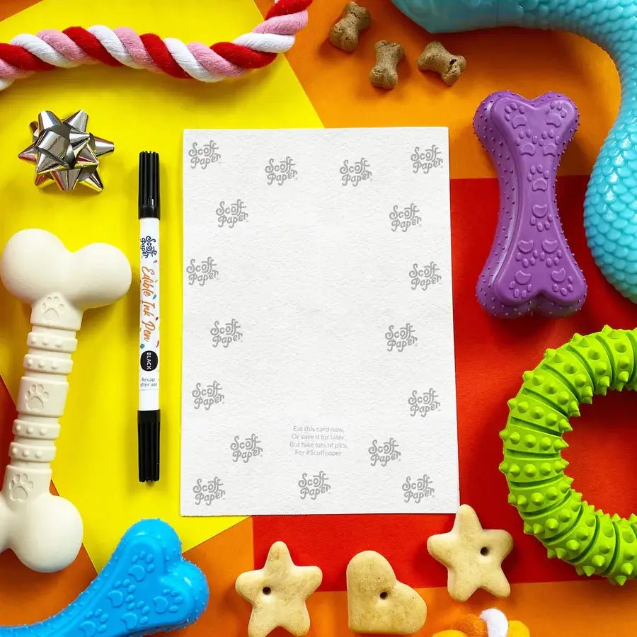 Scoff Paper Rescue Dog - Edible Dog Card (Chicken flavour) - Wuffies