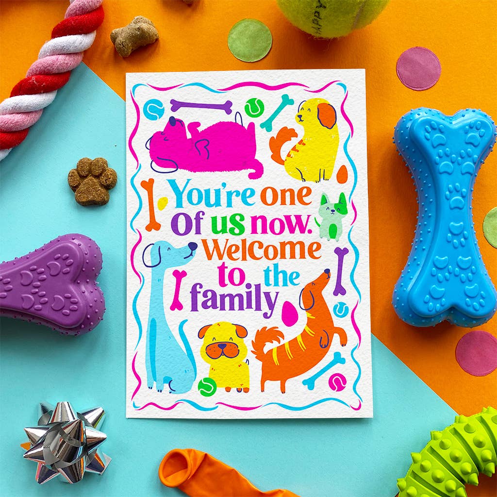 Scoff Paper - Welcome to the family - Edible Dog Card (Chicken flavour) - Wuffies