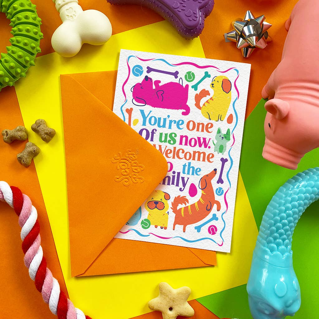 Scoff Paper - Welcome to the family - Edible Dog Card (Chicken flavour) - Wuffies