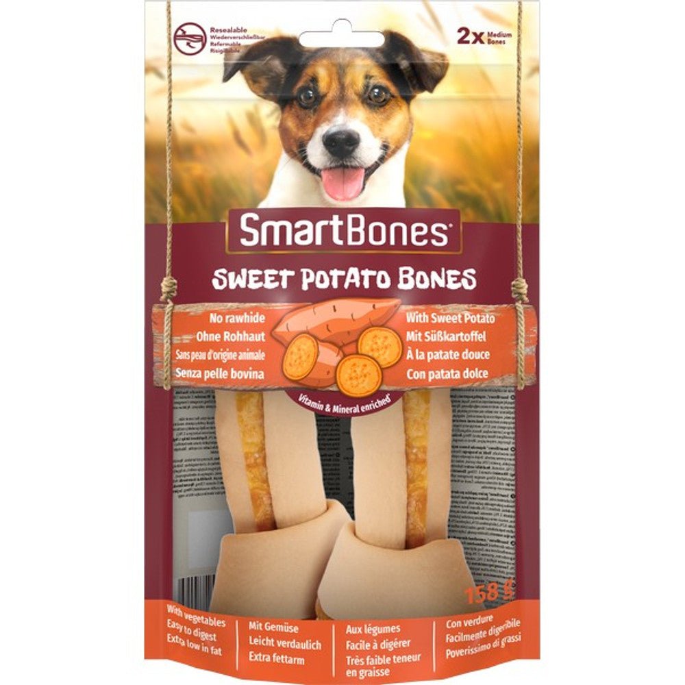 SmartBones Sweet Potato Bones Dog Chews (Medium, 2 Pack) - Wuffies