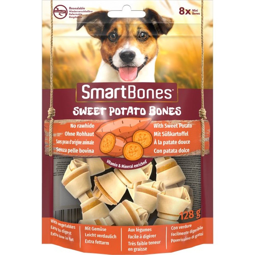 SmartBones Sweet Potato Mini Bones Dog Chews (8 Pack) - Wuffies