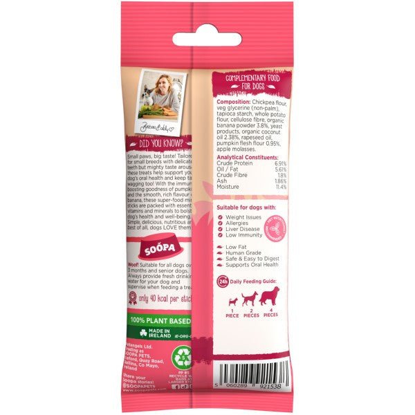 Soopa MINI Banana & Pumpkin Dental Sticks (100g) - Wuffies