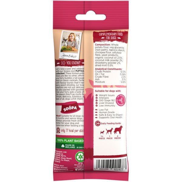Soopa Strawberry Dog-Quiri Dental Sticks (100g) - Wuffies