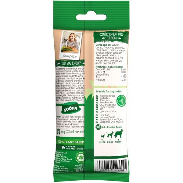 Soopa Watermelon & Apple Dental Sticks (100g) - Wuffies