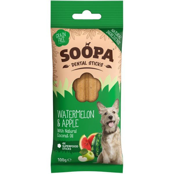 Soopa Watermelon & Apple Dental Sticks (100g) - Wuffies