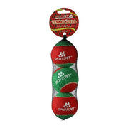 Sportspet Christmas Red/Green Tennis Balls for Dogs (3 Pack, Medium) - Wuffies