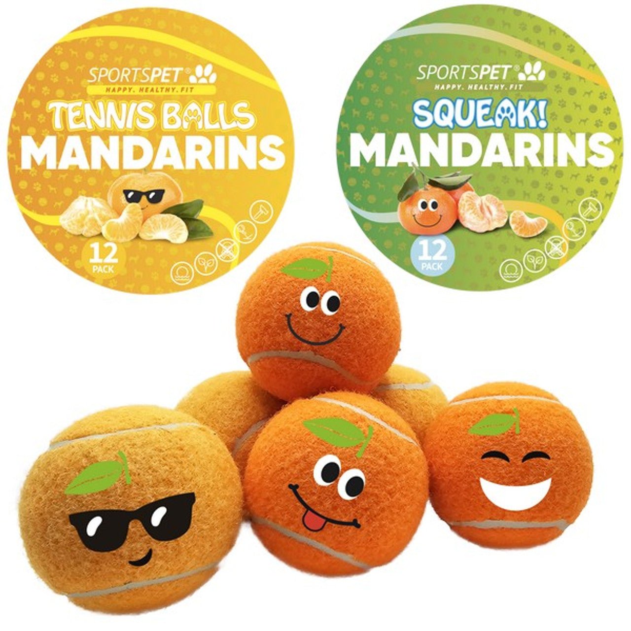 Sportspet Mandarins Tennis Ball (12 Pack) - Wuffies