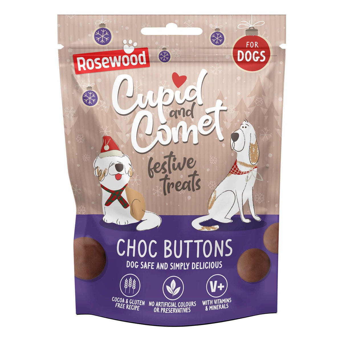 Rosewood Choc Buttons Dog Treats (150g)