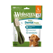 Whimzees Toothbrush Daily Dental Treats (Large, 3 Pack) - Wuffies