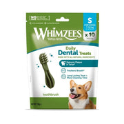 Whimzees Toothbrush Daily Dental Treats (Small, 10 Pack) - Wuffies