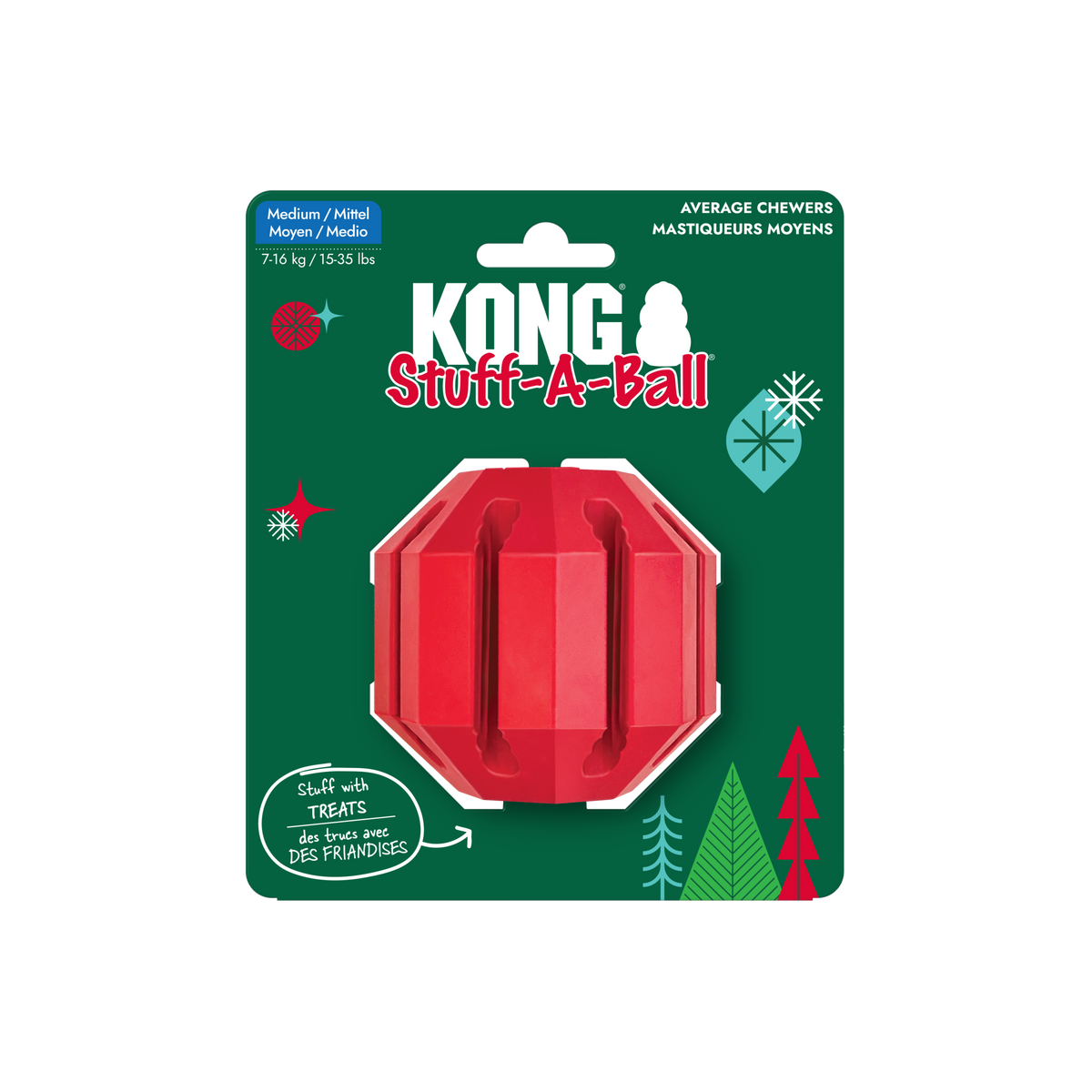 KONG Holiday 2026 Stuff-A-Ball (Medium) – retail packaging
