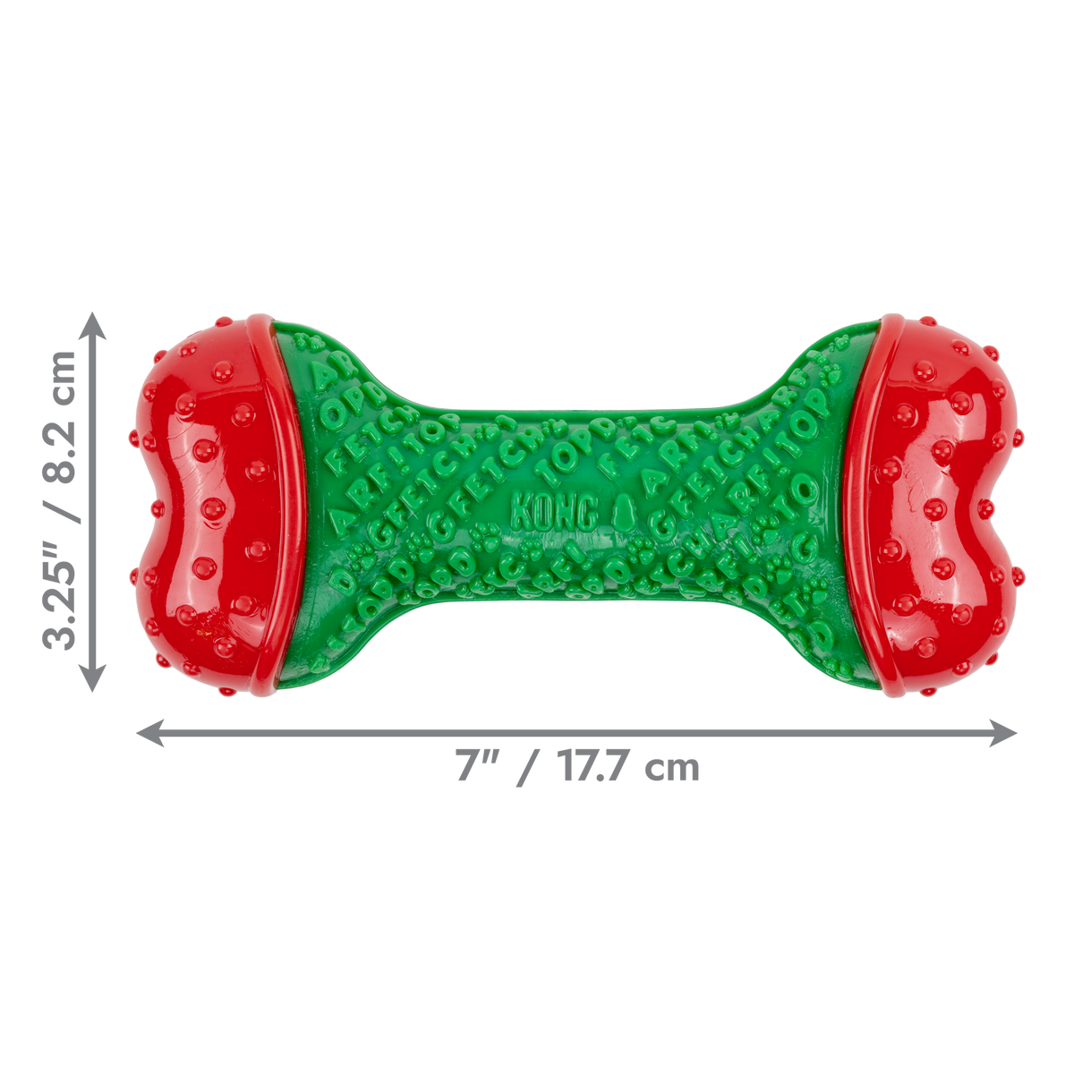 KONG Holiday 2026 CoreStrength Bone Green – Medium/Large – dimensions