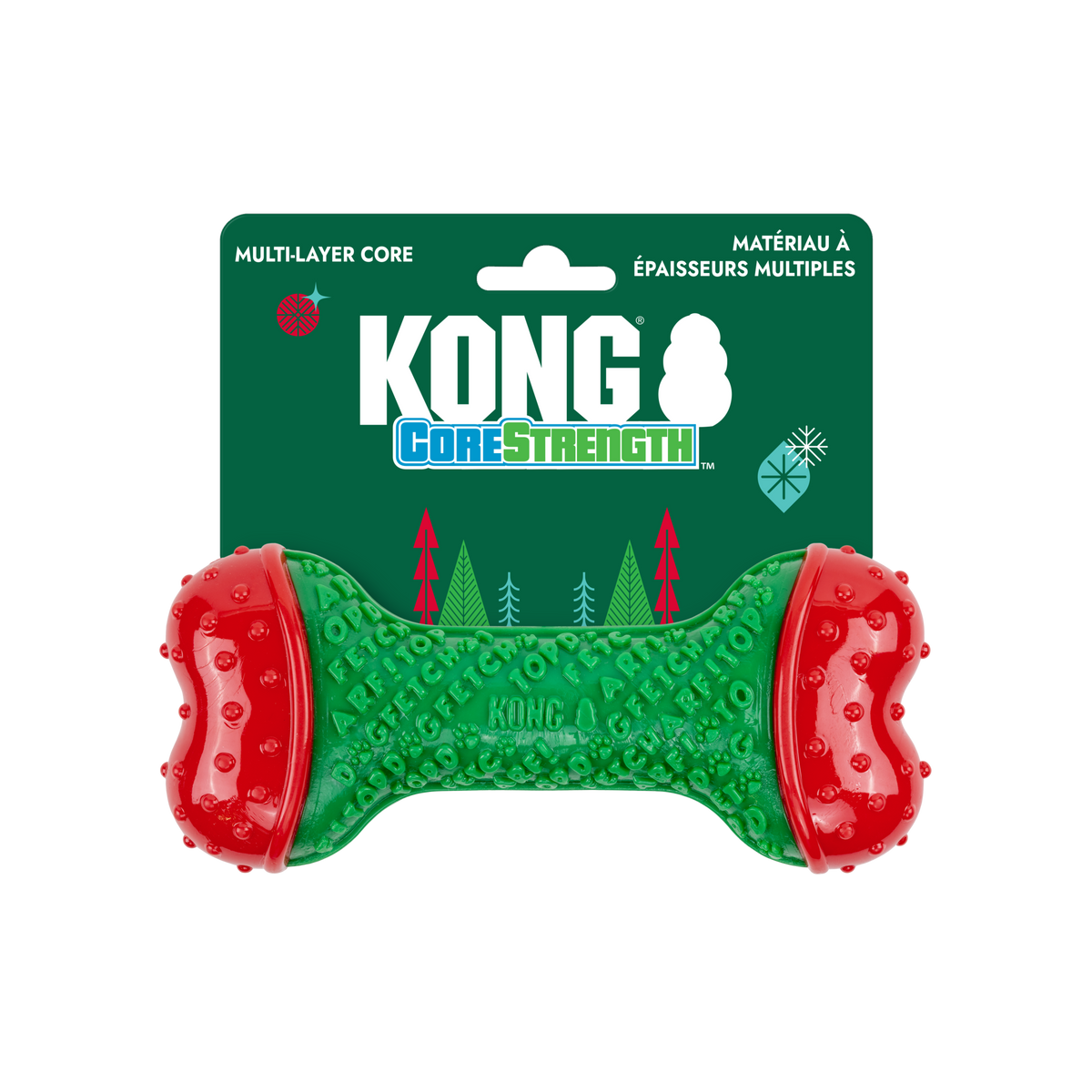 KONG Holiday 2026 CoreStrength Bone Green – Medium/Large – retail packaging
