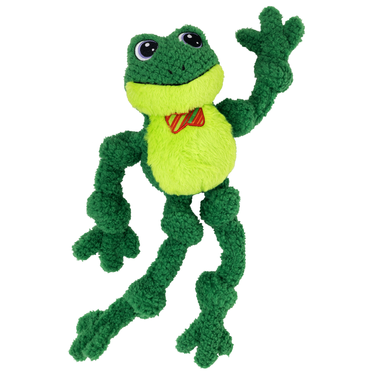 KONG Holiday 2026 Knots Bow Tie Frog (Large/XL) – front view