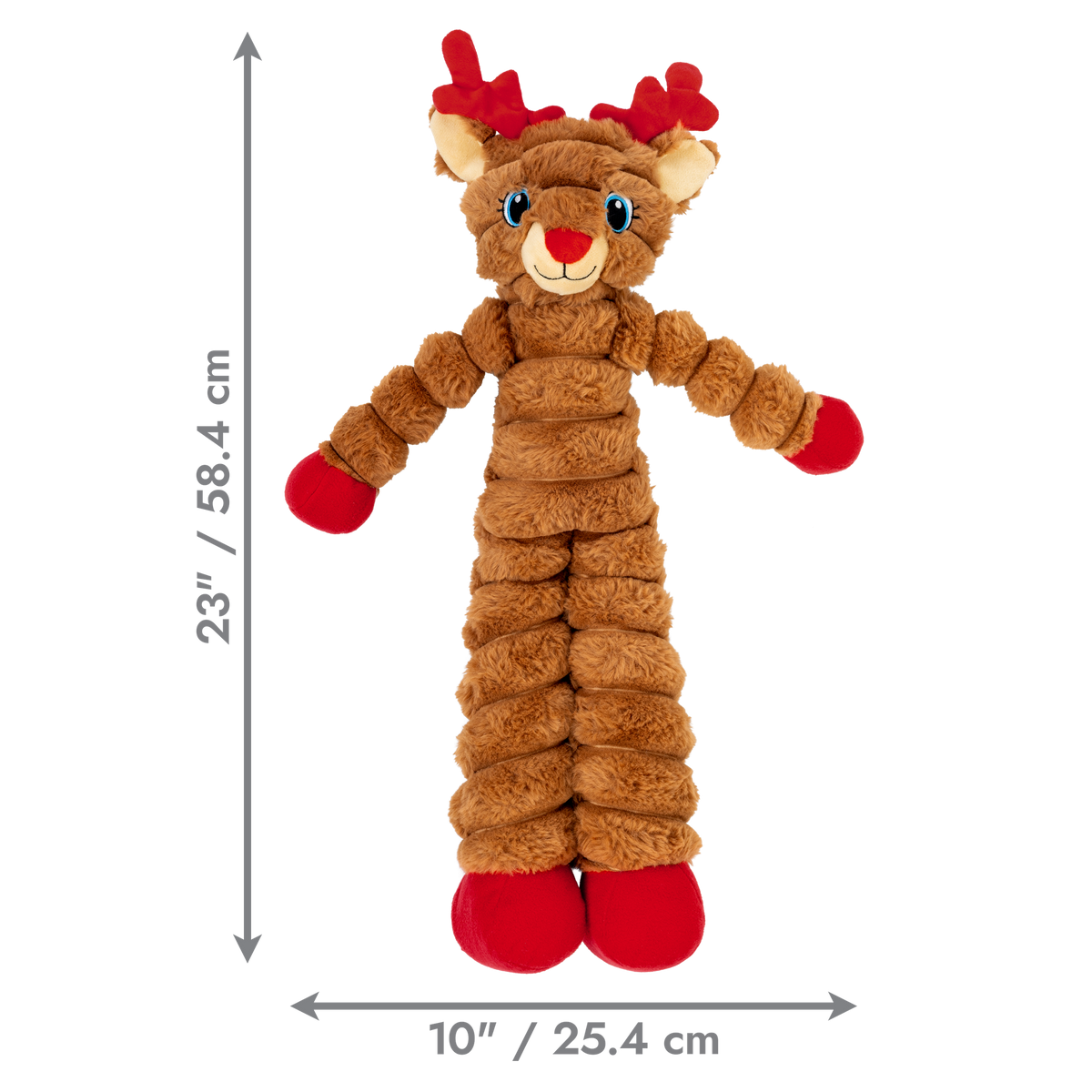 KONG Holiday 2026 Shakers Crumples Reindeer Red (XL) – dimensions