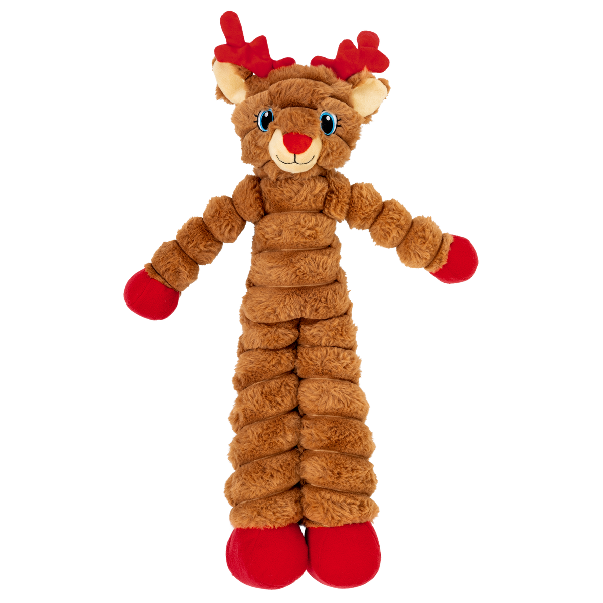 KONG Holiday 2026 Shakers Crumples Reindeer Red (XL) – front view
