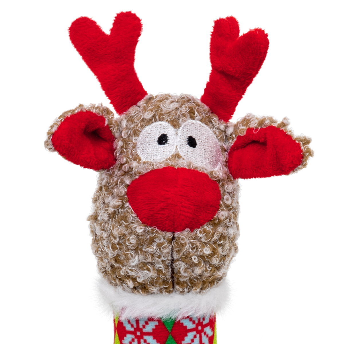 KONG Holiday 2026 Shakers Luvs Argyle Reindeer (Medium) – detail view