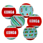 KONG Holiday 2026 SqueakAir Tennis Balls 6 Pack – Medium – front view