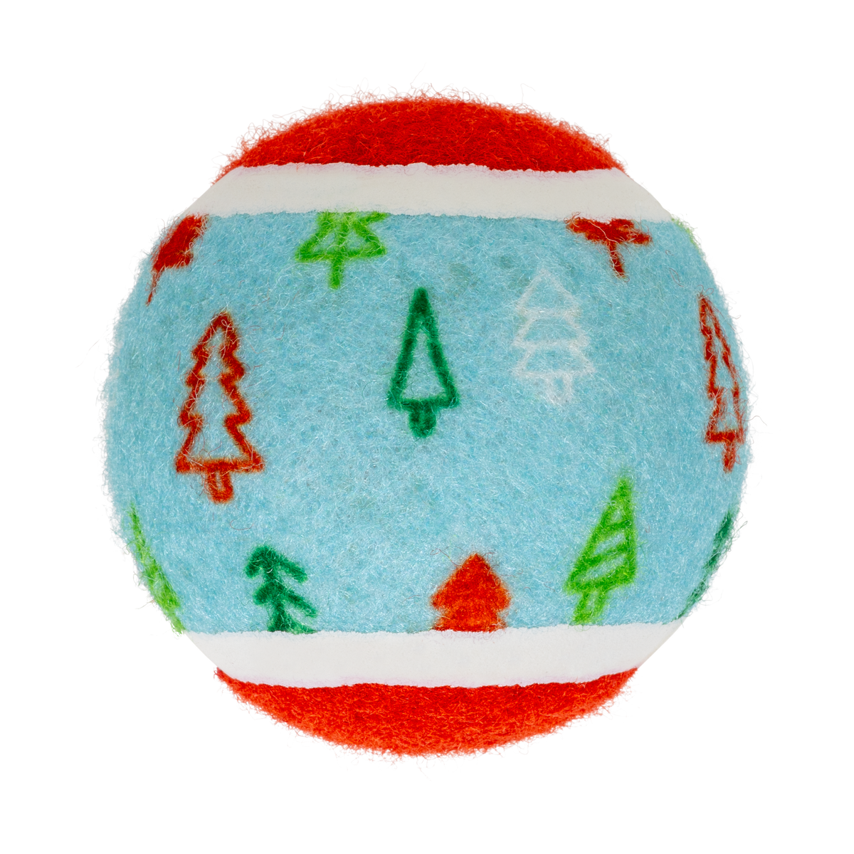 KONG Holiday 2026 SqueakAir Tennis Balls 6 Pack – Medium – Christmas tree pattern detail