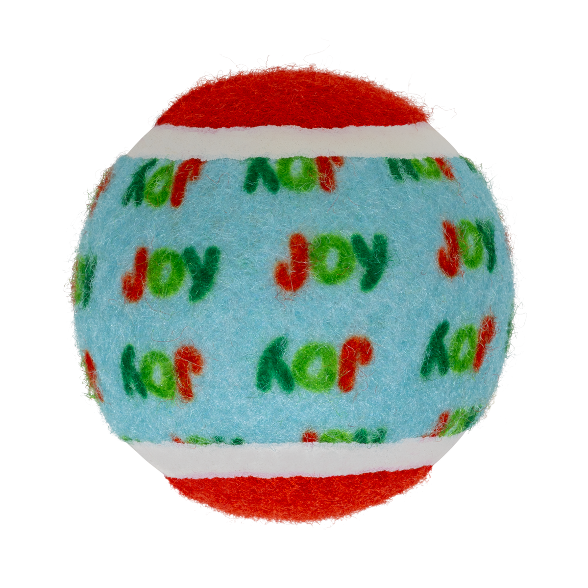 KONG Holiday 2026 SqueakAir Tennis Balls 6 Pack – Medium – JOY pattern detail