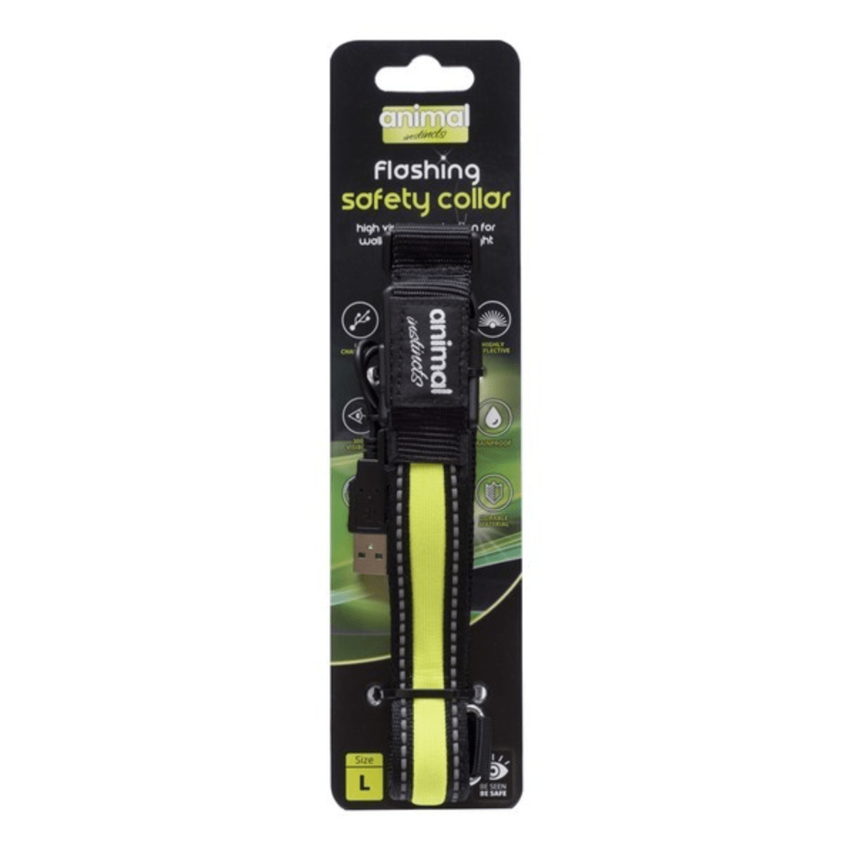Animal Instincts Flashing Safety Dog Collar (Assorted) - Wuffies