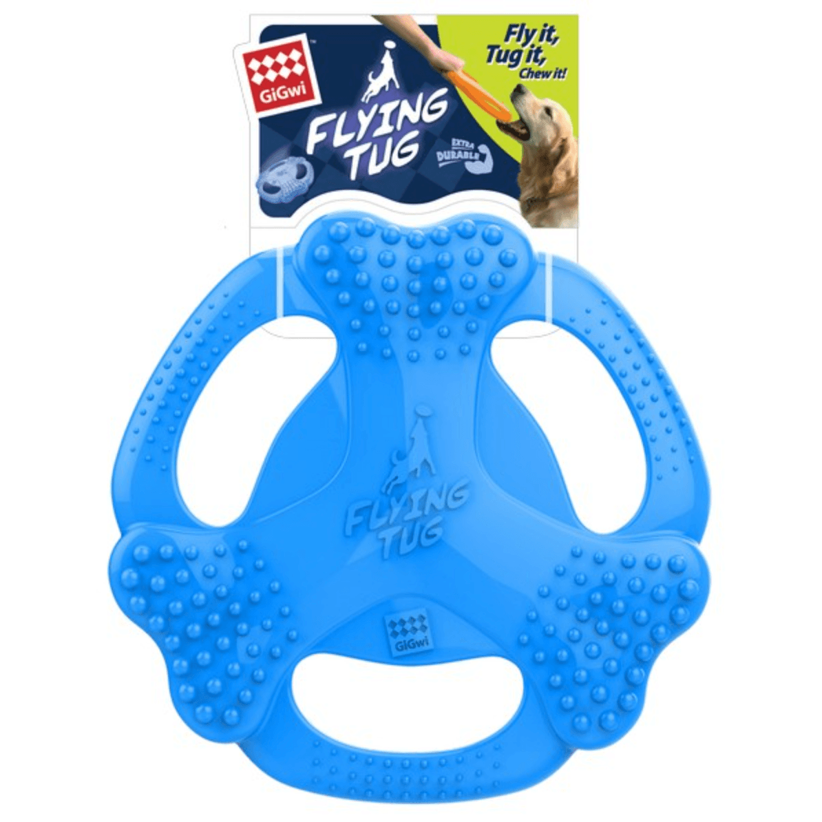 GiGwi TPR Bone 'Flying Tug' Blue - Wuffies