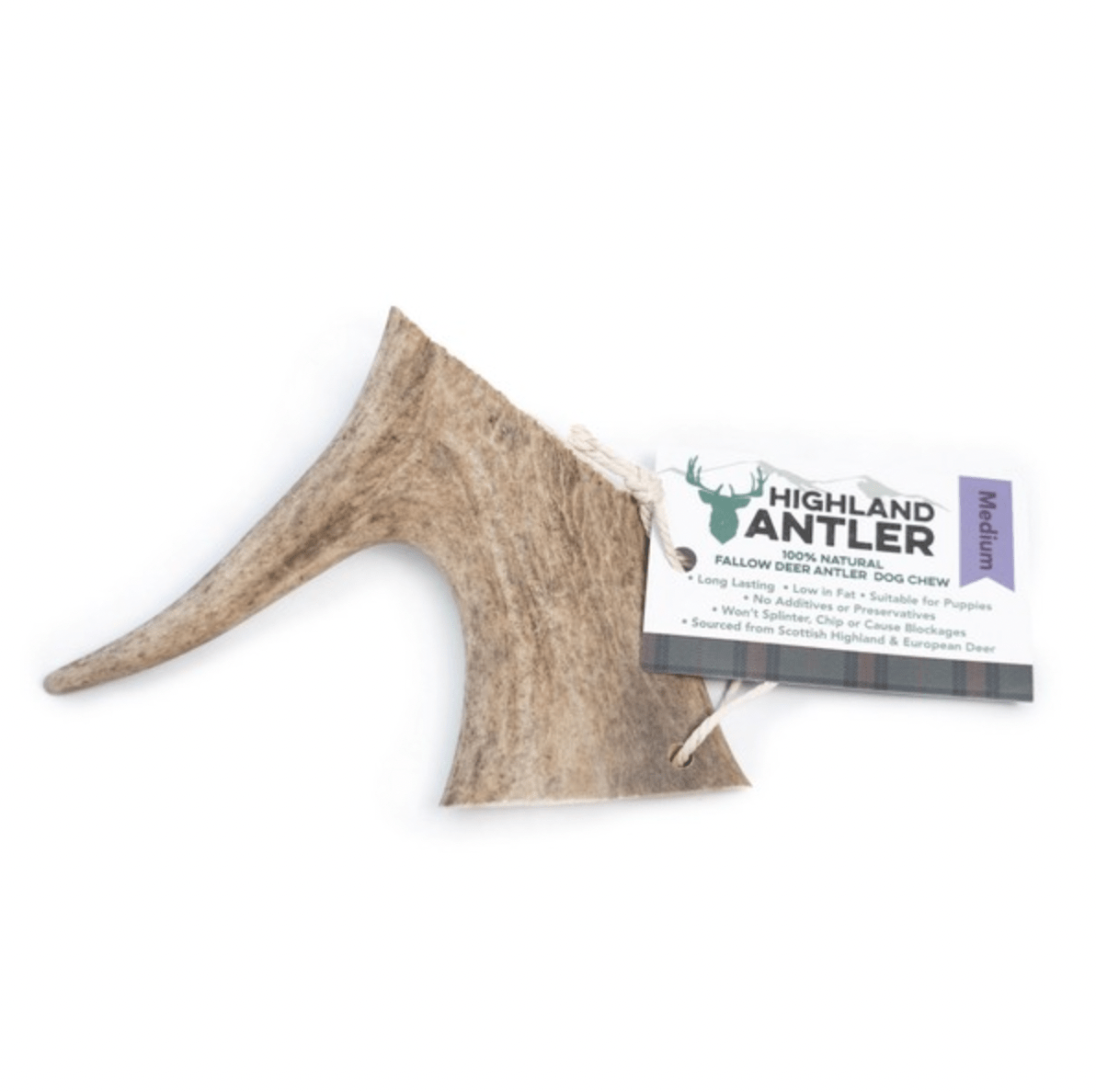Highland Antler Natural Fallow Deer Chew (Various Sizes) - Wuffies