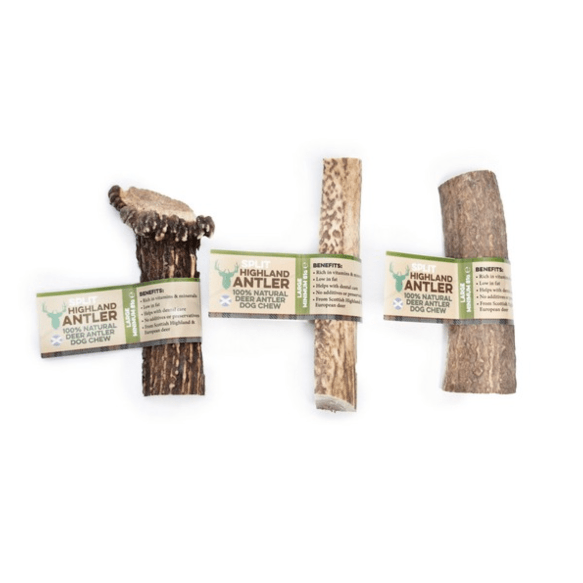 Highland Antler Natural Split Dog Chew (Various Sizes) - Wuffies