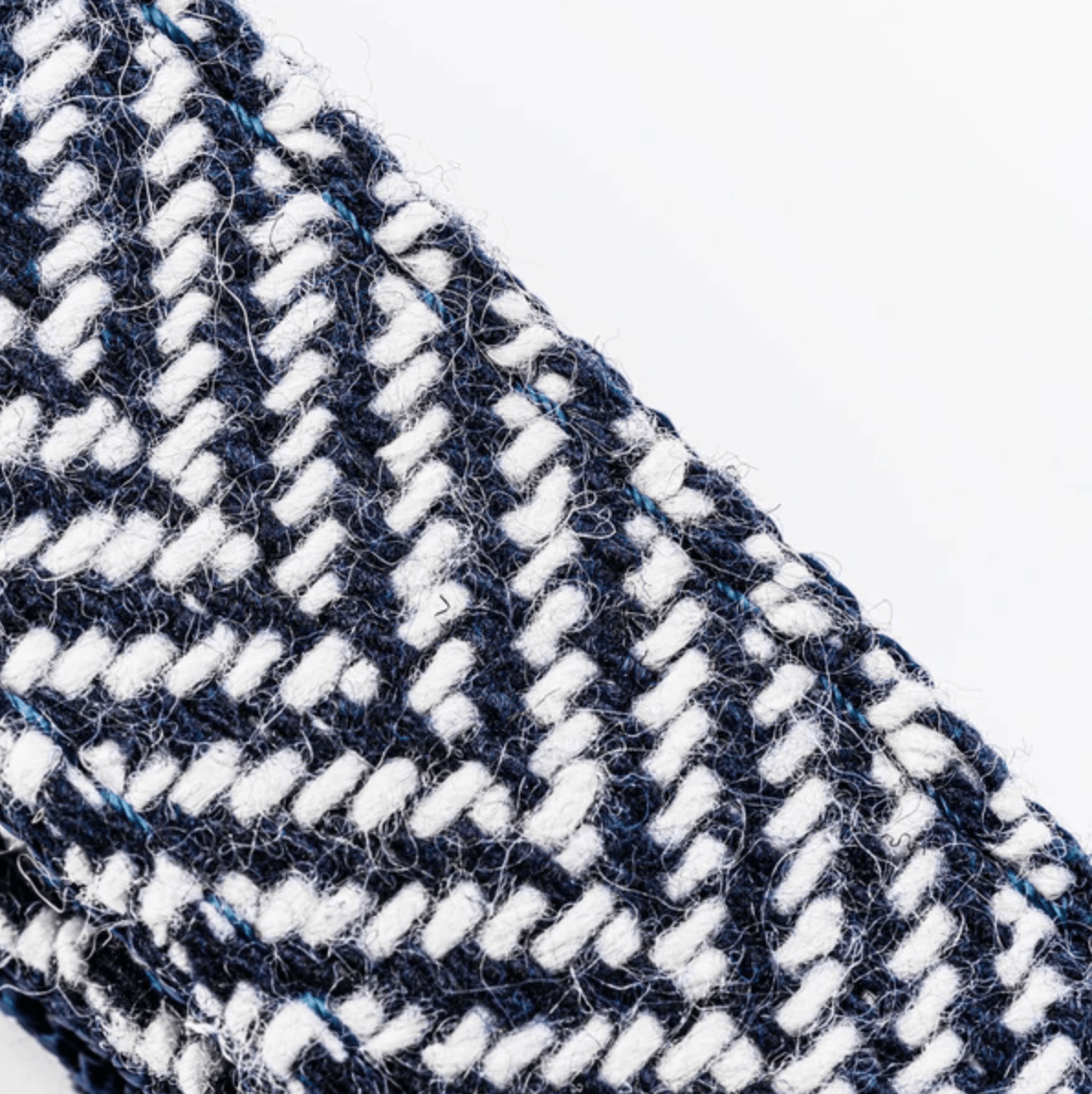 Hugo & Hudson Checked Herringbone Dog Twead Lead (Navy) - Wuffies