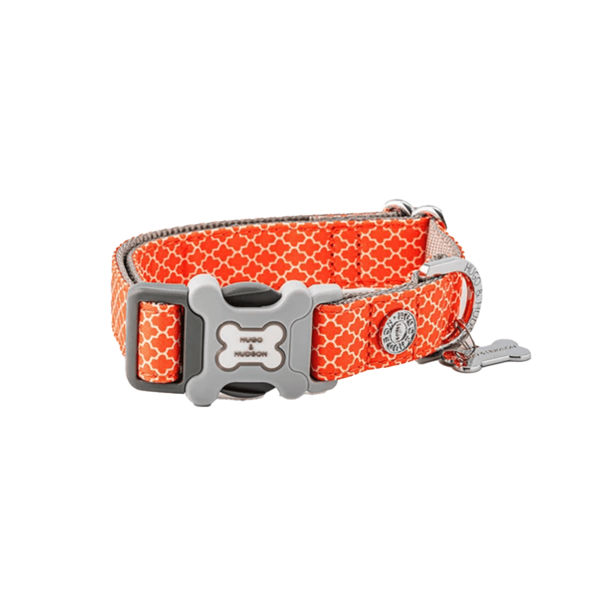 Hugo & Hudson Geometric Dog Bone Buckle Collar (Orange) - Wuffies